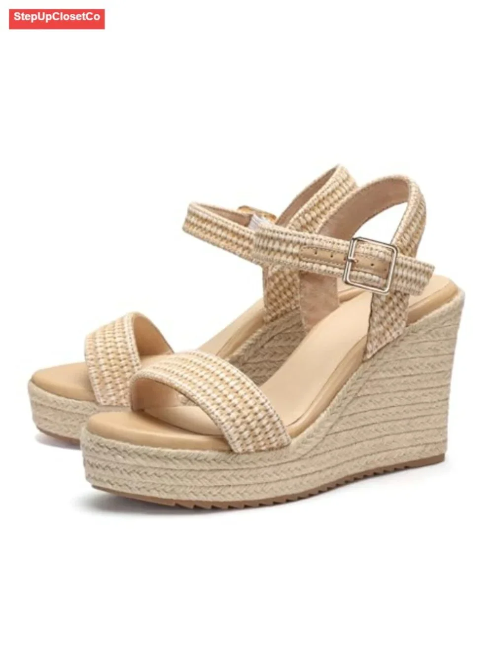 Espadrille Wedge Platform Sandals with Ankle Strap